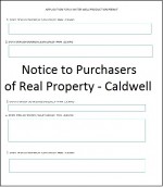 Notice to Purchasers Caldwell